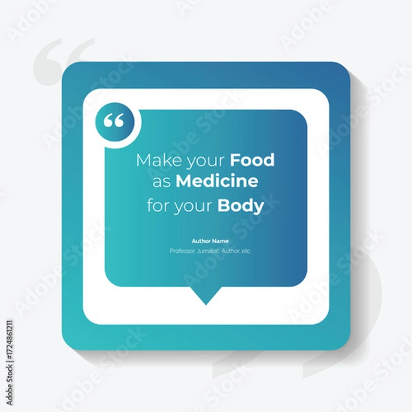 Fototapeta Gradient Bubble testimonial banner, quote, infographic. Social media post template designs for quotes. Empty speech bubbles, quote bubbles and text box