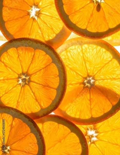 Obraz Close-up orange slices, sunlit