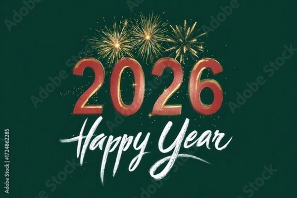 Fototapeta Happy new year celebration card for year of twenty six