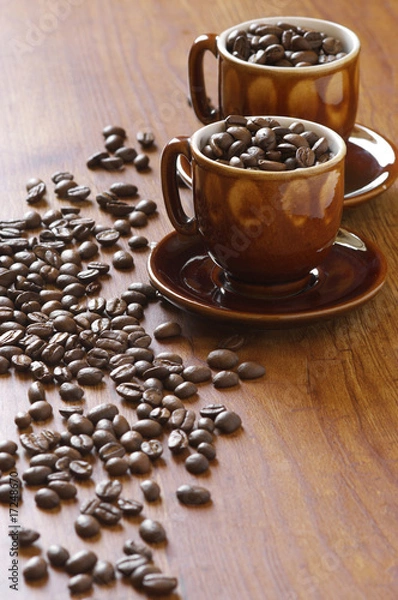 Obraz Coffee beans and cups