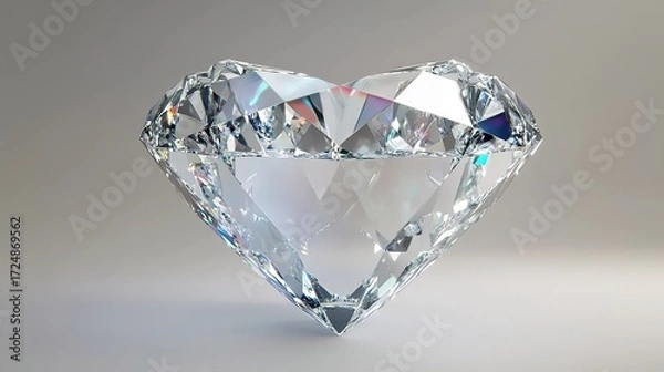 Fototapeta Heart-shaped diamond on plain background