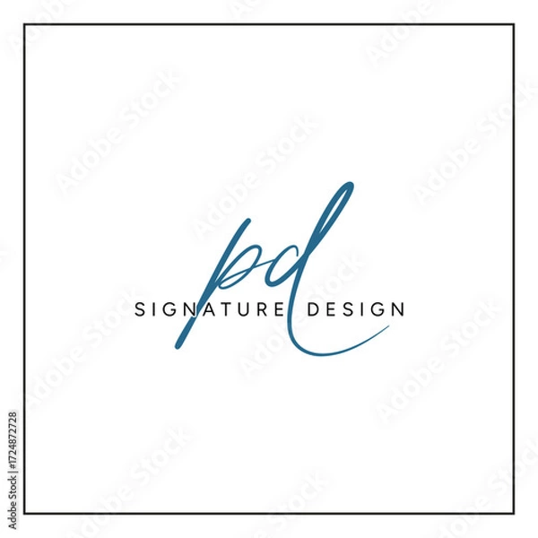 Fototapeta PD Minimal Vector Logo - Simple Business Logo for Monogram P and D