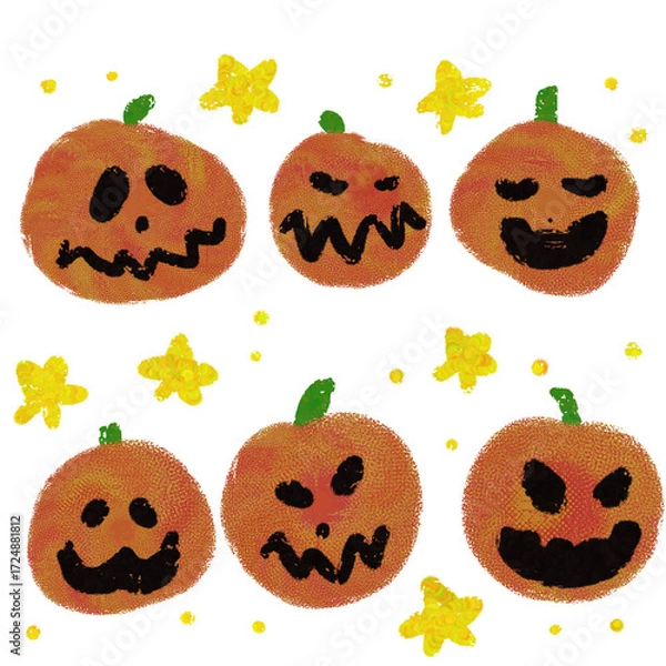 Obraz ハロウィンのかぼちゃ 、手描き、イラスト