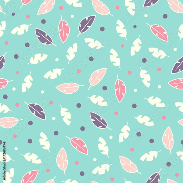Fototapeta Feather seamless pattern