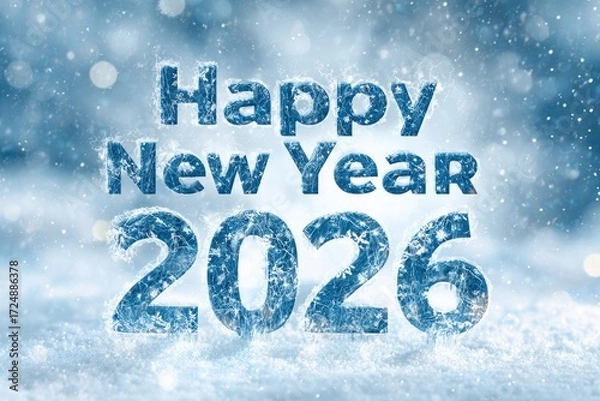 Fototapeta Happy new year image 2026 frozen winter celebration