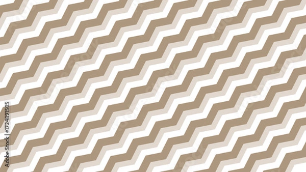 Fototapeta Brown and white diagonal wavy background. Seamless pattern with beautiful ornament decor. Wallpaper for something.	