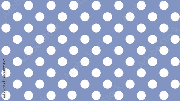 Fototapeta Blue seamless pattern with white drops. Polka dot background. Cute wallpaper with circle.