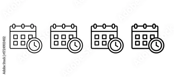 Fototapeta Deadline Multiple Line Icon Element