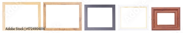 Fototapeta Set collection or collage of various wooden frame isolated on transparent background