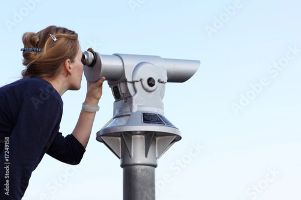 Obraz Kobieta i teleskop