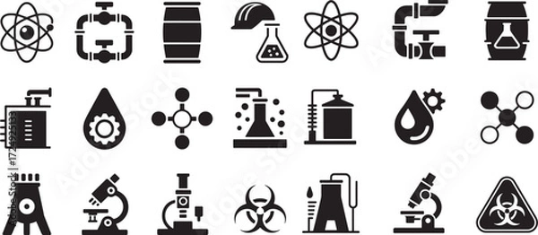 Obraz Scientific laboratory equipment and industrial symbols science