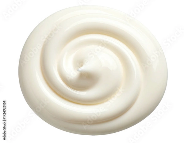 Obraz Creamy, swirled dairy product spread in a circular pattern