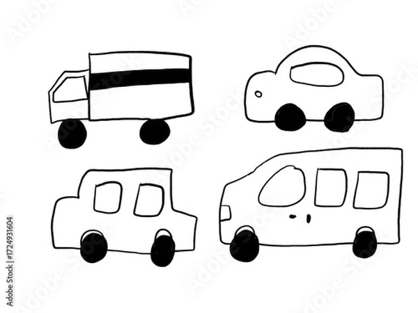 Obraz 手描きのトラックのイラスト