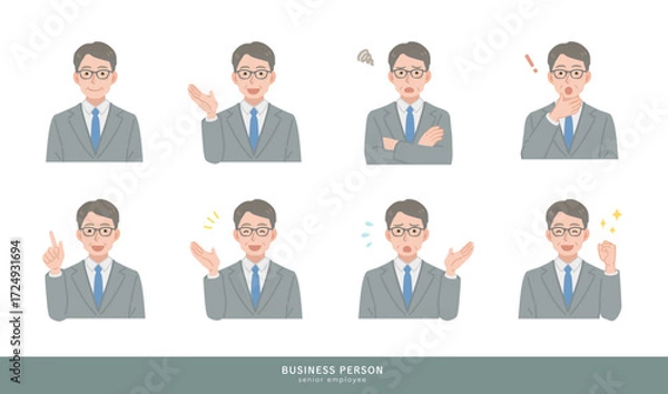 Obraz 中年社員のイラストセット