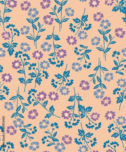Fototapeta Japanese Pretty Bouquet Vector Seamless Pattern