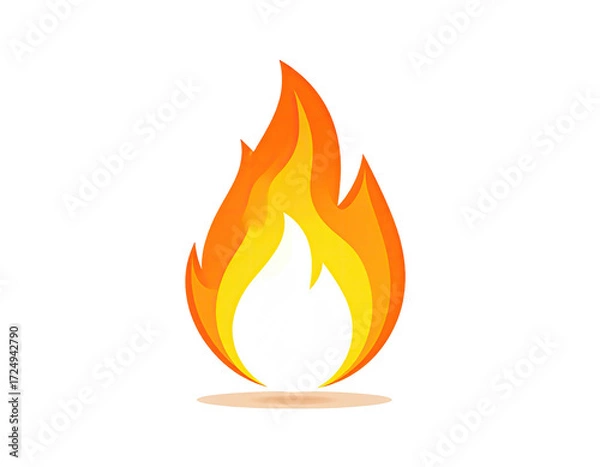 Obraz Cartoon depiction of a single flame rising from a small, light-colored base