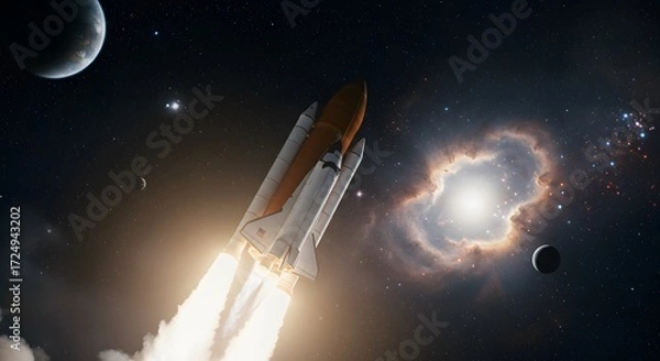 Obraz Rocket launch into space