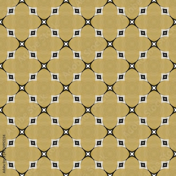 Fototapeta Seamless geometric pattern texture, perfect for textile fabric, wallpaper, or wall surface decoration, creating a vintage tile mosaic structure design backdrop