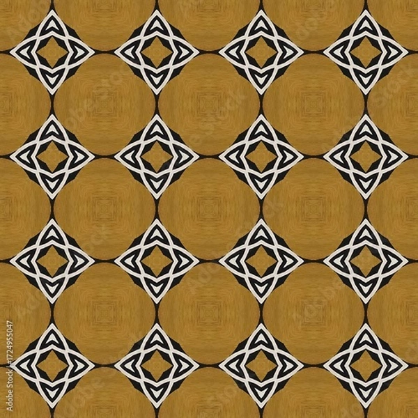 Fototapeta Seamless geometric pattern featuring an iron mesh and chainlink texture suitable for wallpaper or a decorative border