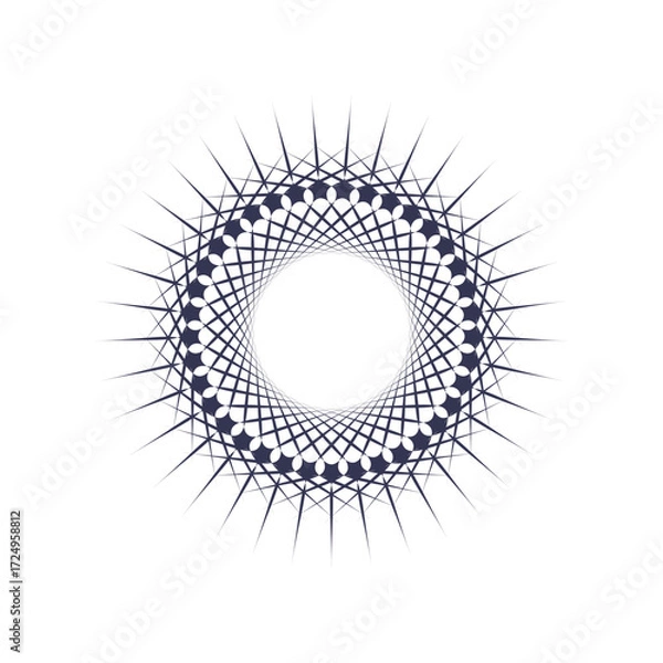 Fototapeta Circular radial mandala art geometric element vector