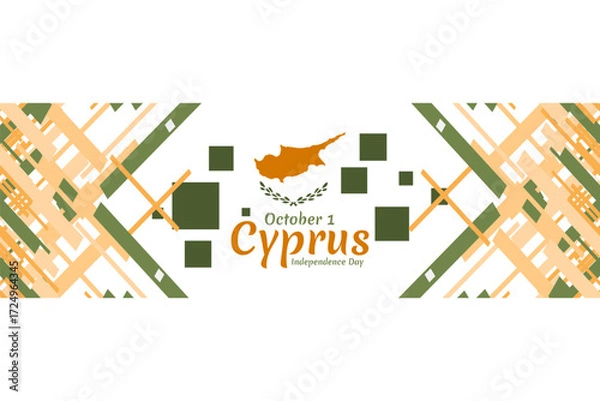 Fototapeta October 1, Independence day of Cyprus vector illustration. Suitable for greeting card, poster and banner.