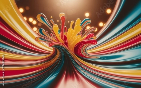 Fototapeta Colorful abstract art with flowing lines and vibrant hues.