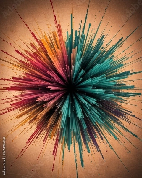 Fototapeta Colorful Explosion of Artistic Energy and Vibrant Burst of Colors.