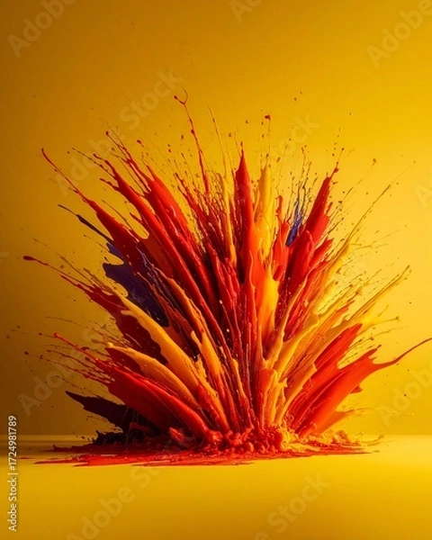 Fototapeta Explosive Burst of Vibrant Colors A Dynamic Artistic Display.