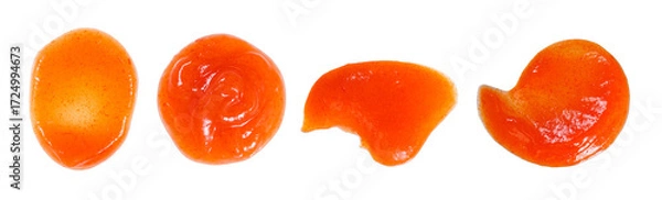Fototapeta Set collection or collage of red chili sauce isolated on transparent background