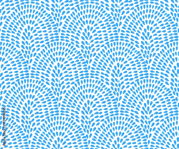 Fototapeta Seamless wavy pattern. Abstract overlapping fans or fish scales. Decorative repeat texture. Vector illustration.