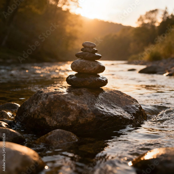 Fototapeta stones in river