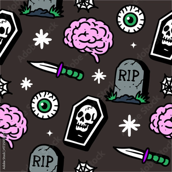 Obraz halloween seamless pattern