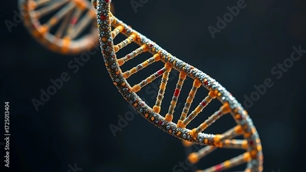 Obraz A DNA helix woven from mathematical formulas, entwining all known life within its spiral.