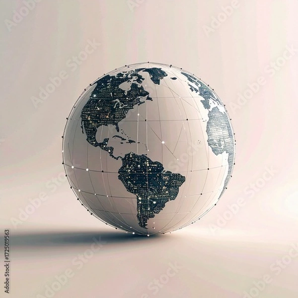 Fototapeta Global Network Connection Abstract Earth Sphere.