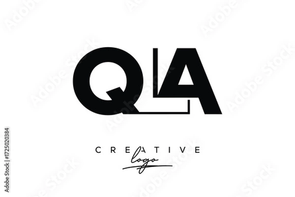 Obraz QLA Creative Minimalistic Negative Space Latter Logo with Modern Monogram for Branding and Business Letter mark Logo with Initial Letters Logo Design for Branding.	