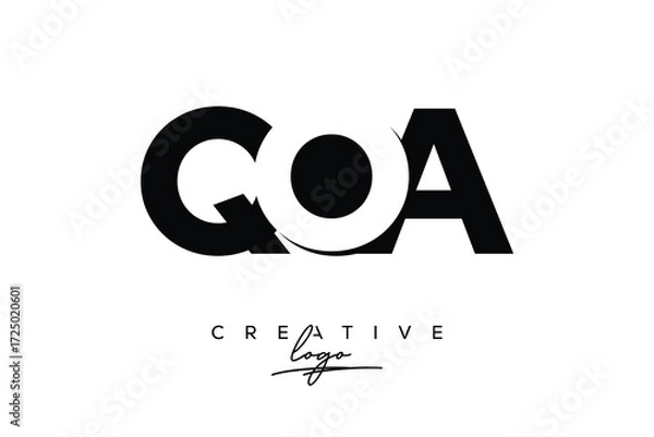 Obraz QOA Creative Minimalistic Negative Space Latter Logo with Modern Monogram for Branding and Business Letter mark Logo with Initial Letters Logo Design for Branding.	