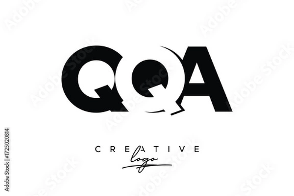 Obraz QQA Creative Minimalistic Negative Space Latter Logo with Modern Monogram for Branding and Business Letter mark Logo with Initial Letters Logo Design for Branding.	