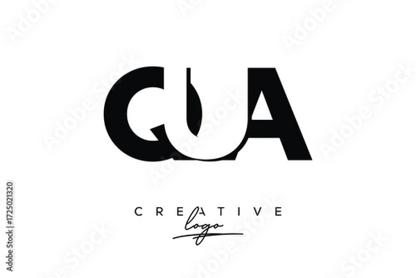 Obraz QUA Creative Minimalistic Negative Space Latter Logo with Modern Monogram for Branding and Business Letter mark Logo with Initial Letters Logo Design for Branding.	