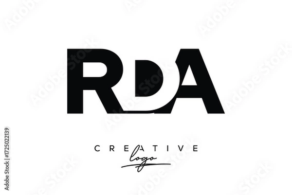 Obraz RDA Creative Minimalistic Negative Space Latter Logo with Modern Monogram for Branding and Business Letter mark Logo with Initial Letters Logo Design for Branding.	