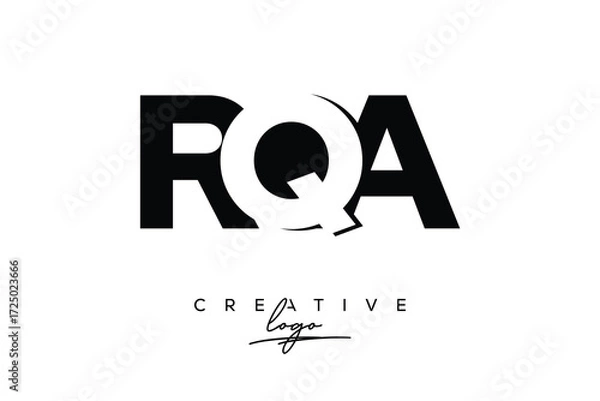 Obraz RQA Creative Minimalistic Negative Space Latter Logo with Modern Monogram for Branding and Business Letter mark Logo with Initial Letters Logo Design for Branding.	
