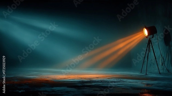 Fototapeta Empty street spotlight glow high resolution picture