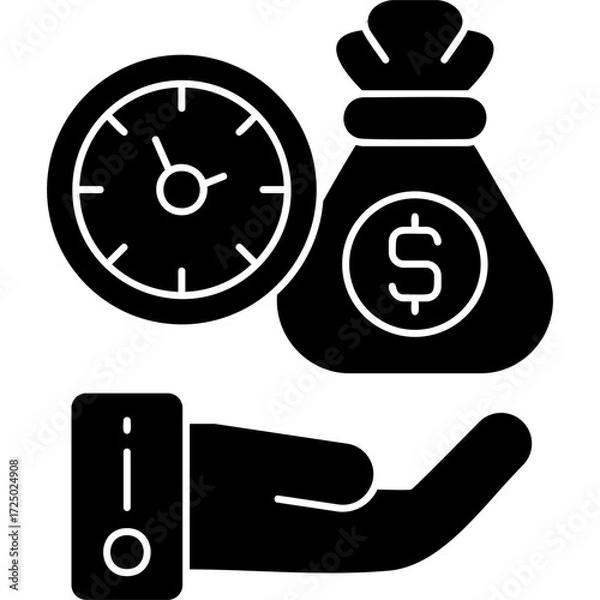 Obraz Time Is Money Icon Vector Element