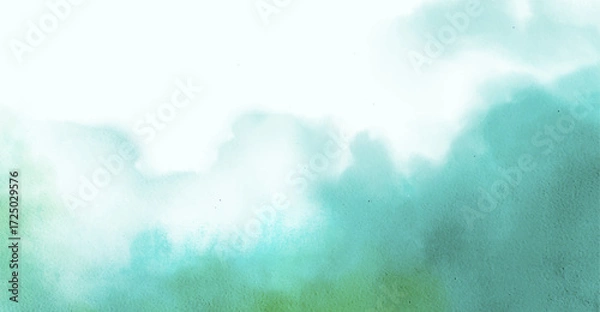 Fototapeta Abstract watercolor art background template. green watercolor backdrop empty space for text, banner, presentation or product display graphic design