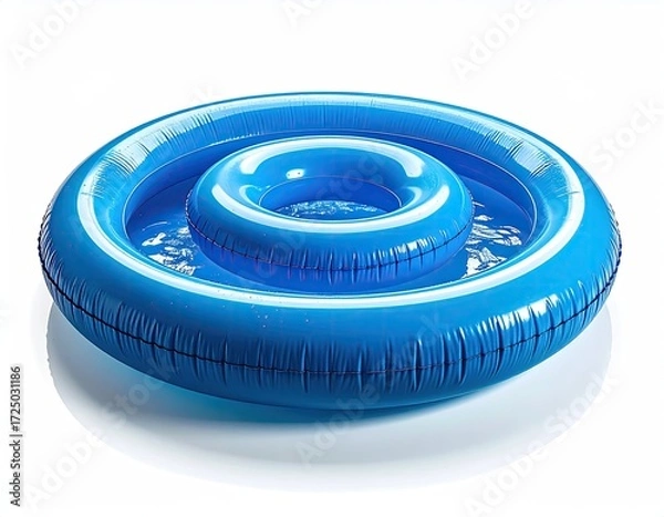 Obraz Inflatable blue pool, concentric rings, shallow, summer fun, water play, kids, toy