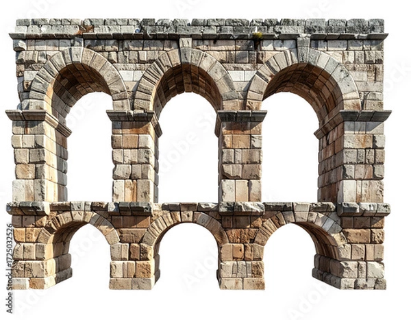 Obraz Ancient stone archway facade with multiple arched openings