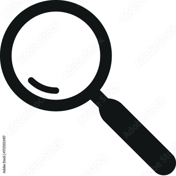 Fototapeta Search magnifying glass flat icon for apps and website vector