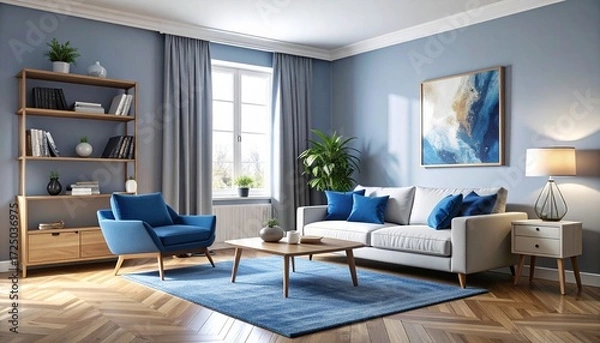 Fototapeta 北欧デザインを意識したシンプルで温かみのあるシームレスパターン。