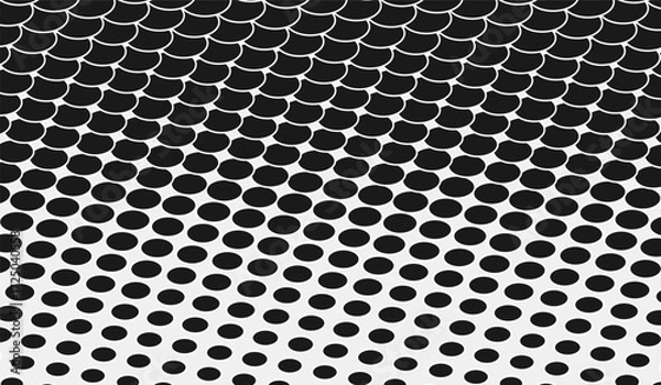 Obraz Dot white gray wave light technology texture background. halftone modern