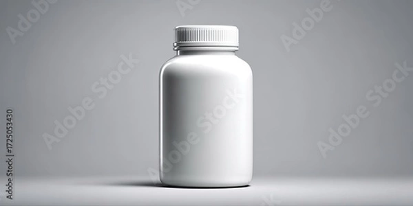 Fototapeta Blank white plastic bottle against a gray background