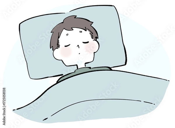 Obraz 仰向けで眠る男性